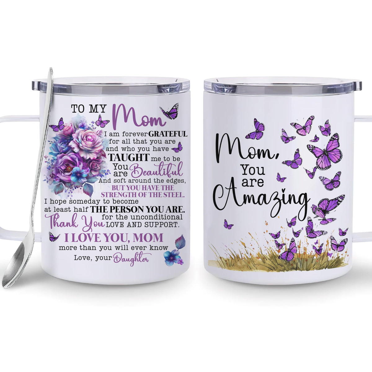 Hyturtle It's Too Peopley Outside Cat Mug With Lid & Spoon Gifts for Women