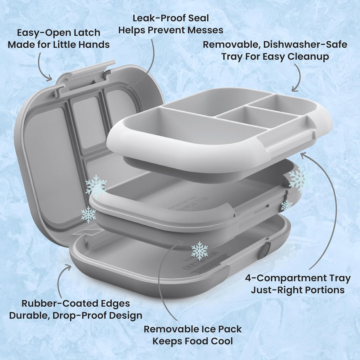 Bentgo Chill Kids 4-Compartment Bento Box Leakproof Lunch Box