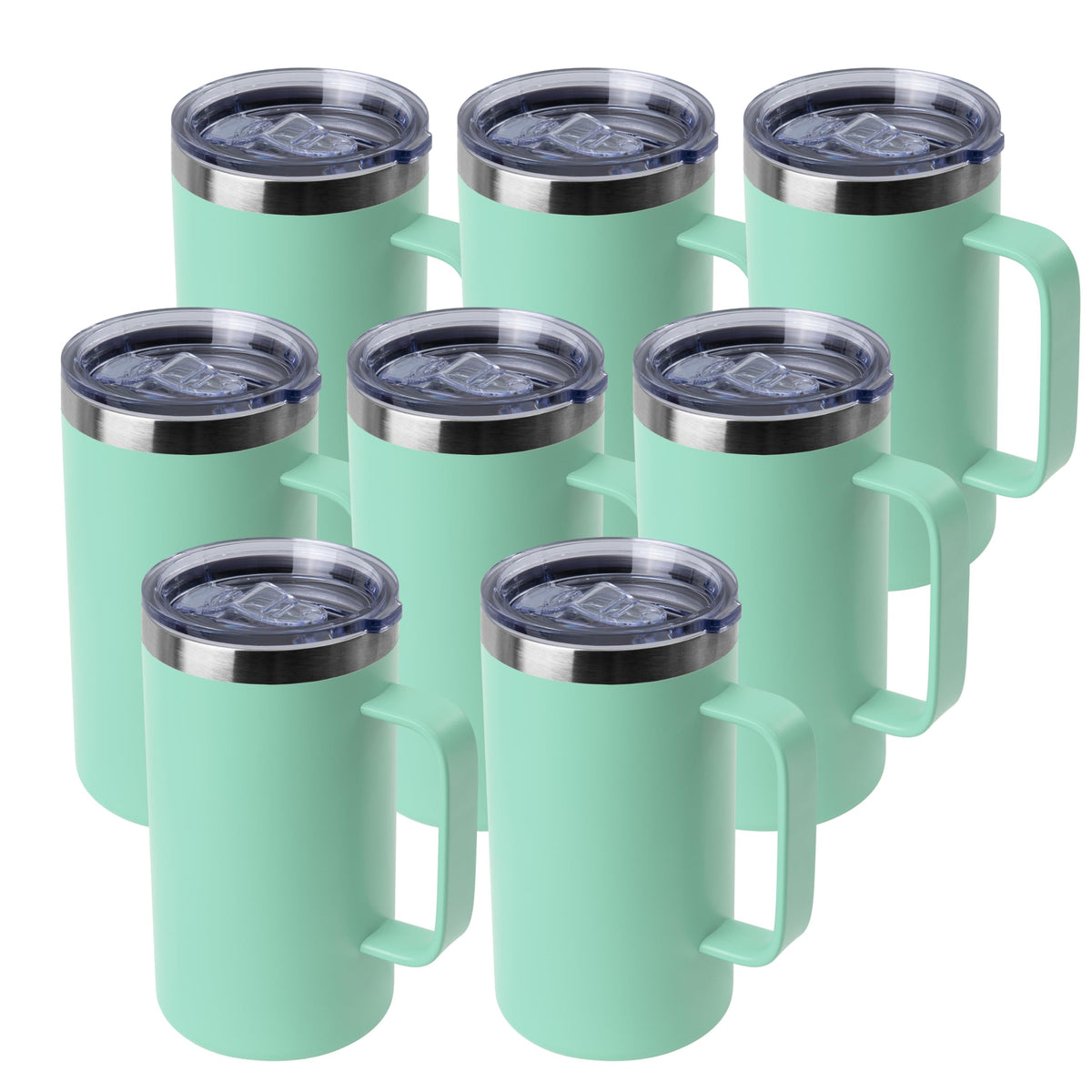 DOMICARE 24oz Mug with Handle and Lid, Stainless Steel Coffee Mug, Reusable Insulated Cup, Travel Mug with Handle, Double Wall Vacuum Coffee Tumbler for Men and Women, Dark Purple, Pack 1