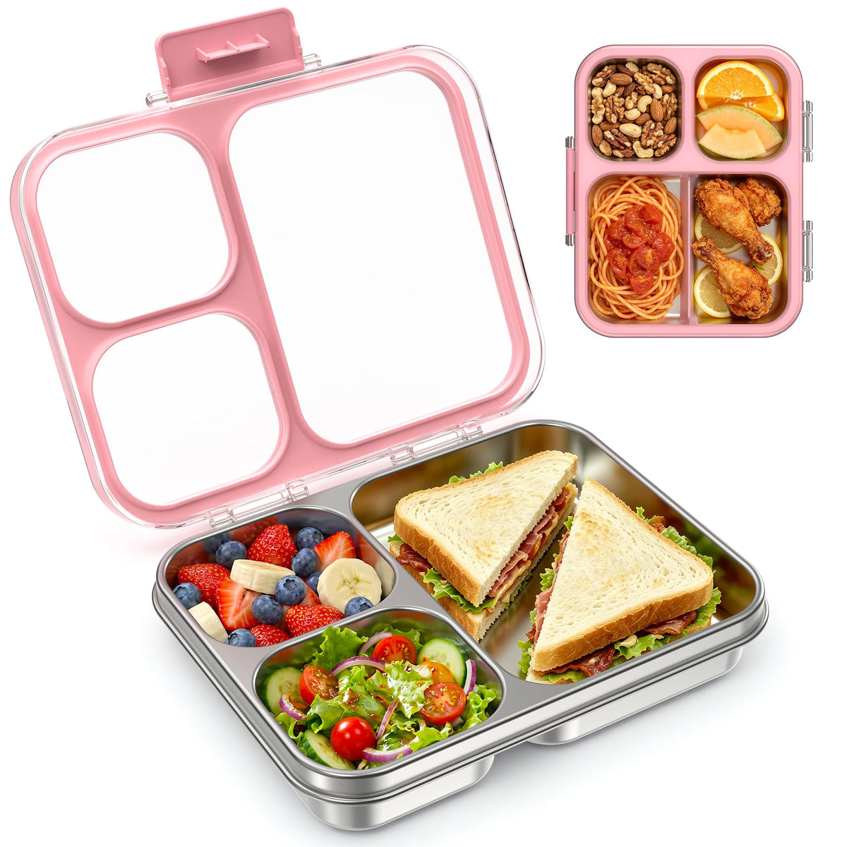 LOHASOK Stainless Steel Bento Lunch Box, 800ml, Blue