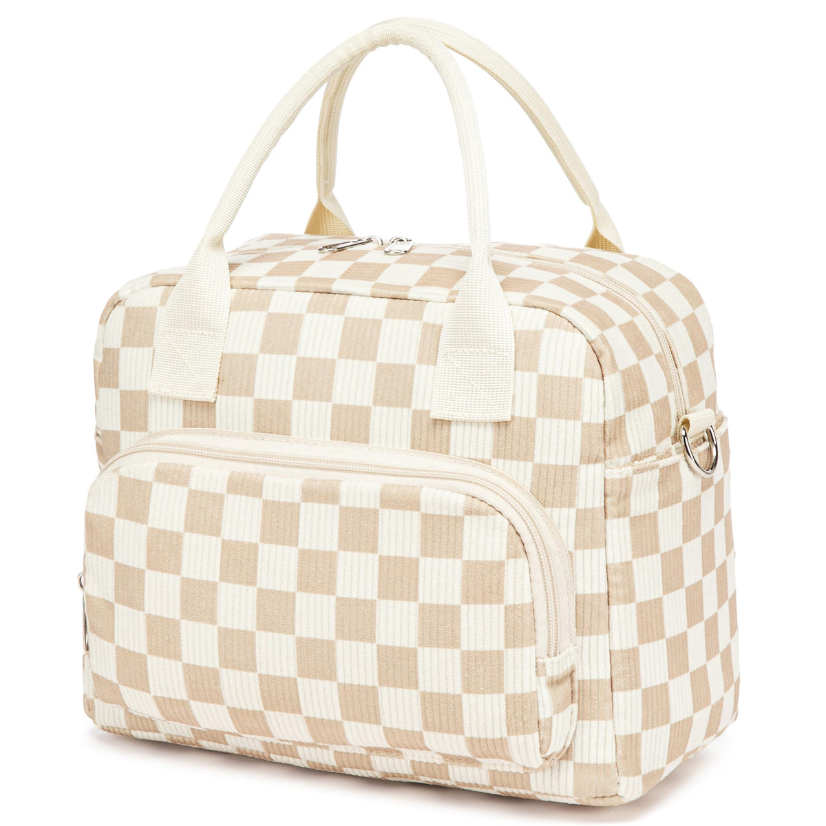 LOVELYWIND Lunch Box for Women, Insulated Lunch Bag, Green Stripe Tote 9L