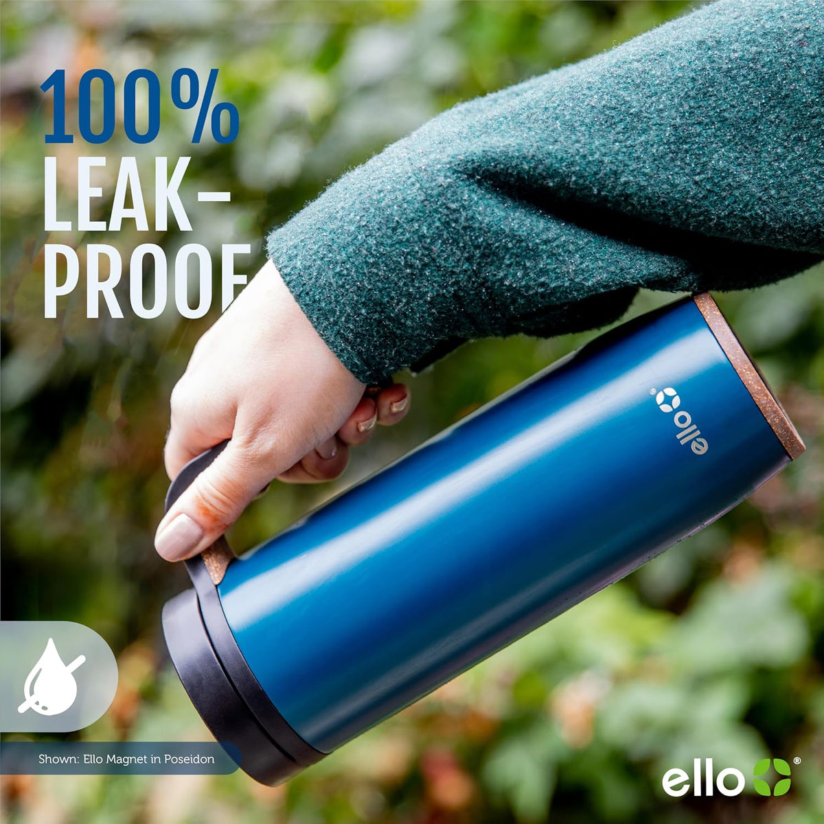 Ello Magnet 18oz Insulated Stainless Steel Travel Mug, Tortoiseshell