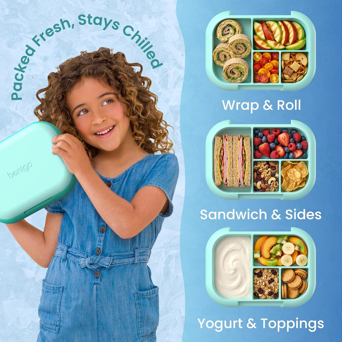 Bentgo Chill Kids 4-Compartment Bento Box Leakproof Lunch Box
